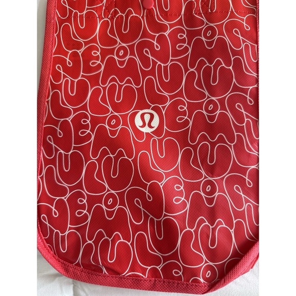 Lululemon 2025 Small Red and White Repeat Logo Reusable Shopping Bag New - Picture 2 of 5